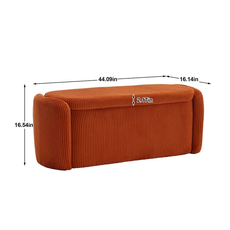 Pouffre de rangement, Banc de bout de lit de chambre à coucher, Pouffre de rangement rembourré en tissu