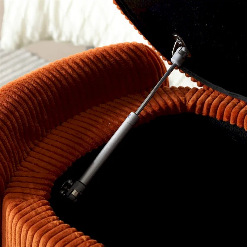 Pouffre de rangement, Banc de bout de lit de chambre à coucher, Pouffre de rangement rembourré en tissu