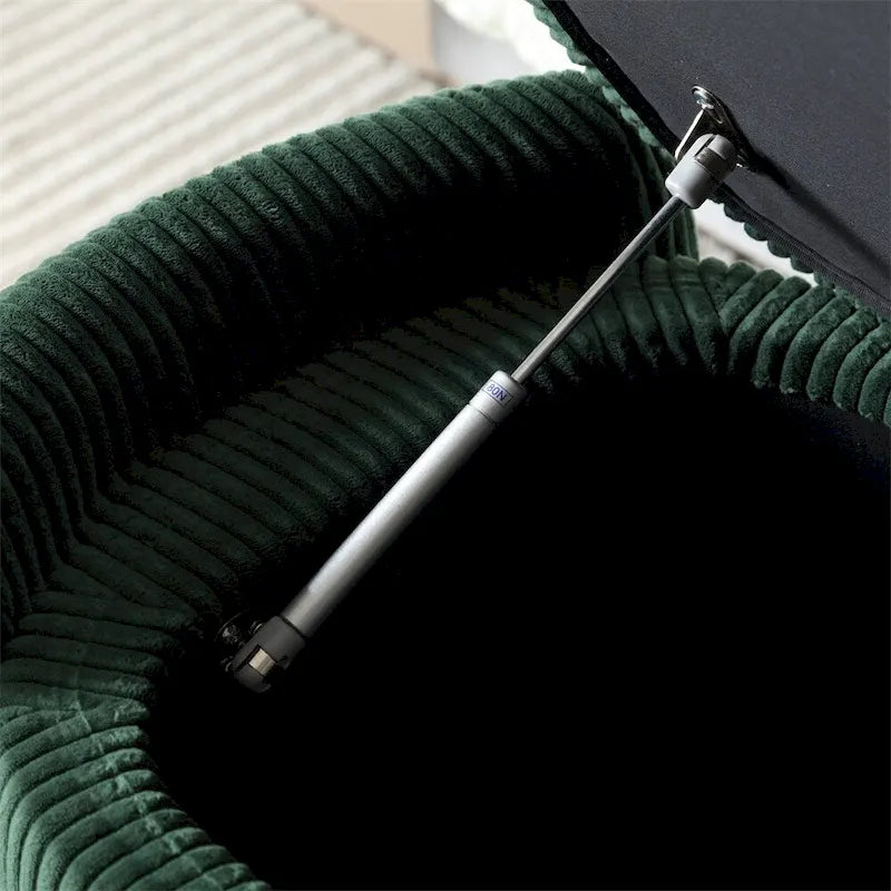 Pouffre de rangement, Banc de bout de lit de chambre à coucher, Pouffre de rangement rembourré en tissu