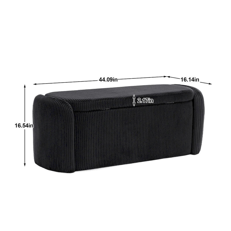 Pouffre de rangement, Banc de bout de lit de chambre à coucher, Pouffre de rangement rembourré en tissu