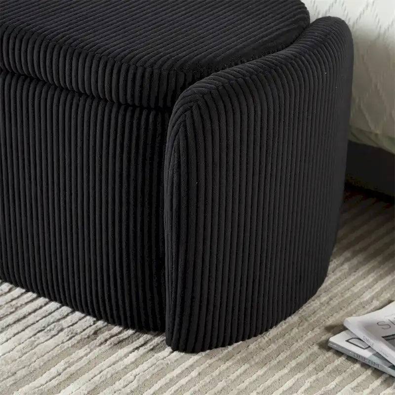 Pouffre de rangement, Banc de bout de lit de chambre à coucher, Pouffre de rangement rembourré en tissu
