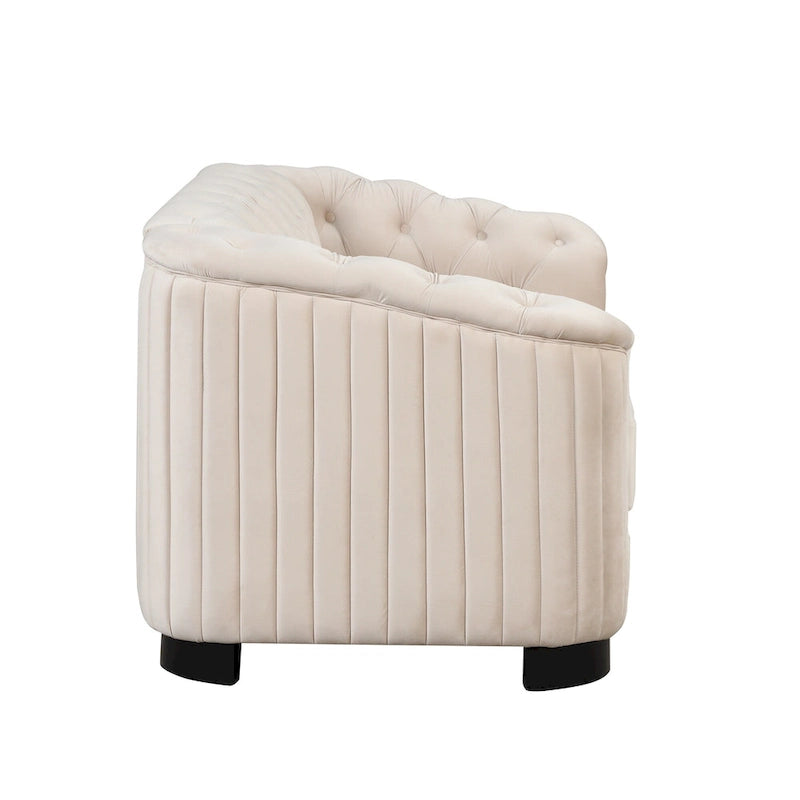 64.3 Velvet Upholstered Loveseat Sofa,Modern Loveseat Sofa with Thick Removable Seat Cushion,2-Person Loveseat Sofa Couch
