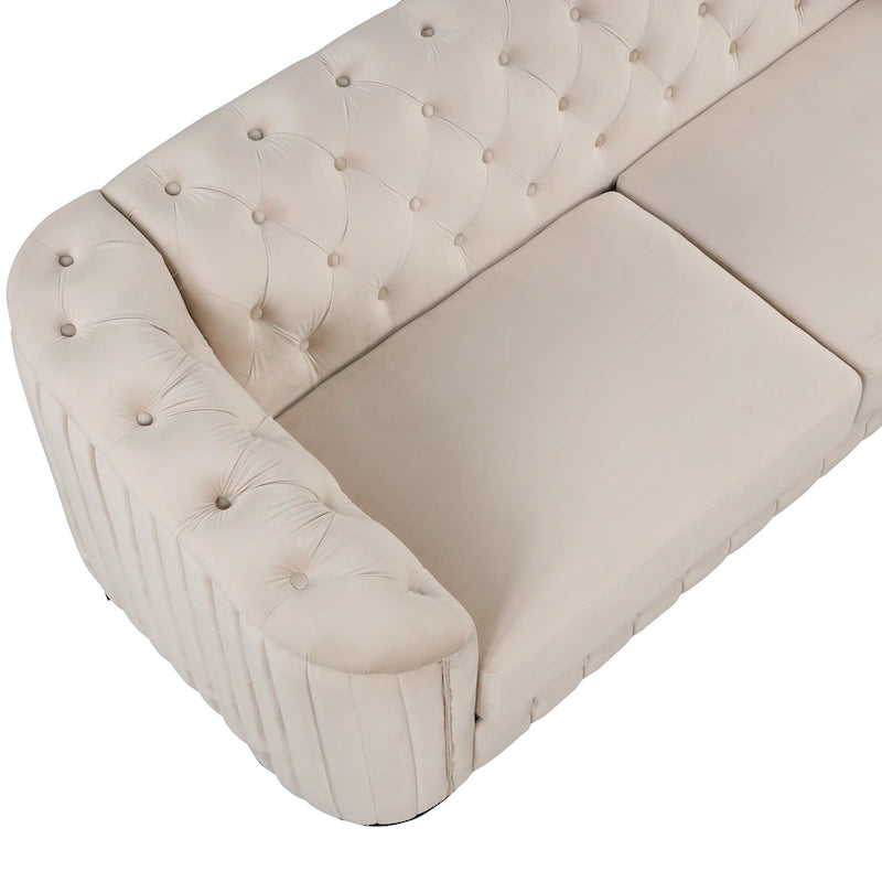 64.3 Velvet Upholstered Loveseat Sofa,Modern Loveseat Sofa with Thick Removable Seat Cushion,2-Person Loveseat Sofa Couch