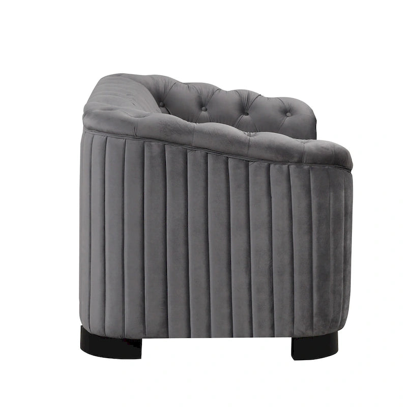 64.3 Velvet Upholstered Loveseat Sofa,Modern Loveseat Sofa with Thick Removable Seat Cushion,2-Person Loveseat Sofa Couch