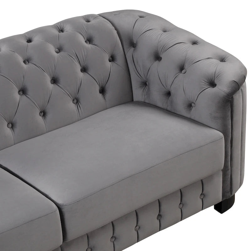 64.3 Velvet Upholstered Loveseat Sofa,Modern Loveseat Sofa with Thick Removable Seat Cushion,2-Person Loveseat Sofa Couch