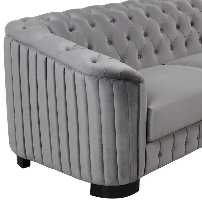 64.3 Velvet Upholstered Loveseat Sofa,Modern Loveseat Sofa with Thick Removable Seat Cushion,2-Person Loveseat Sofa Couch