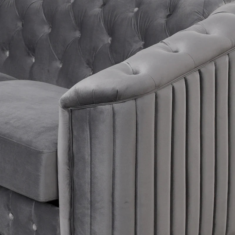 64.3 Velvet Upholstered Loveseat Sofa,Modern Loveseat Sofa with Thick Removable Seat Cushion,2-Person Loveseat Sofa Couch
