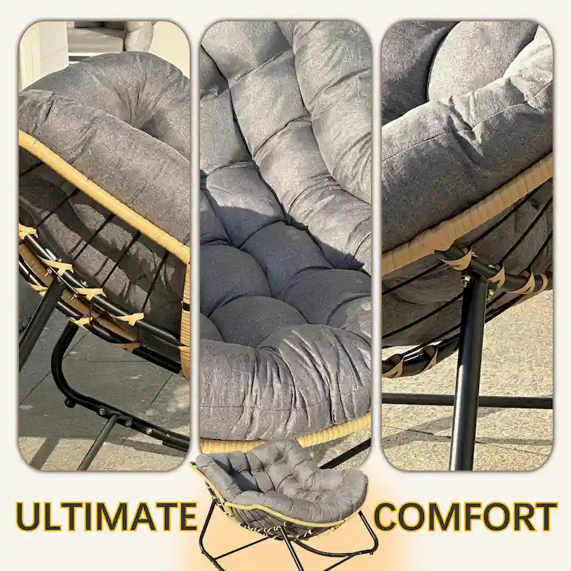 Fauteuil œuf à bascule avec design en rotin