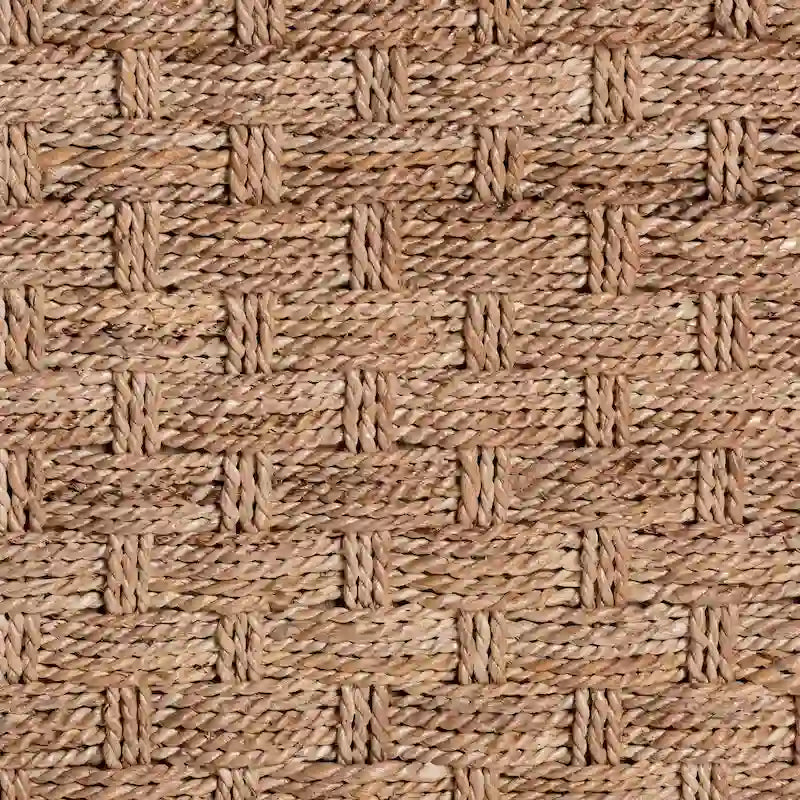 Rhinos Handwoven Seagrass Coffee Table with Open Shelf - Rectangular Wicker Center Table for Living Room, Coastal Boho Style