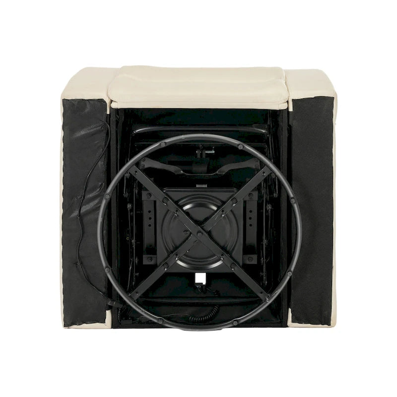 Fauteuil inclinable électrique pivotant à 270° en cuir PU avec support de téléphone, porte-gobelet, port USB, pour salon/salle de cinéma maison
