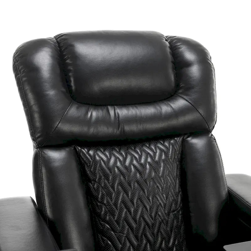 Fauteuil inclinable électrique pivotant à 270° en cuir PU avec support de téléphone, porte-gobelet, port USB, pour salon/salle de cinéma maison