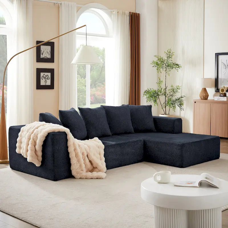 105.2 Cloud Chenille Right L-Shaped Modular Sectional Sofa, 2-Piece Free Combination