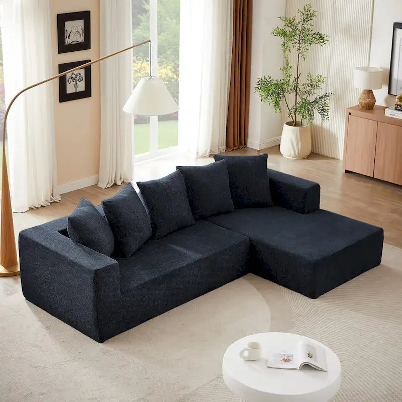 105.2 Cloud Chenille Right L-Shaped Modular Sectional Sofa, 2-Piece Free Combination