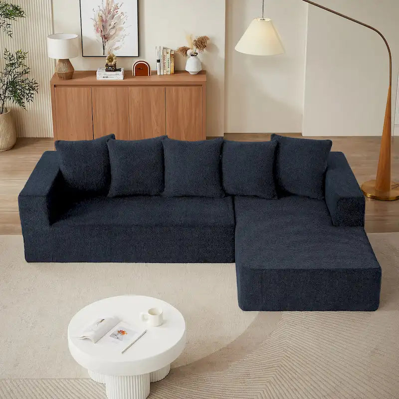 105.2 Cloud Chenille Right L-Shaped Modular Sectional Sofa, 2-Piece Free Combination