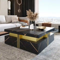 Table basse carrée moderne de 110 cm avec 4 tiroirs pour salon