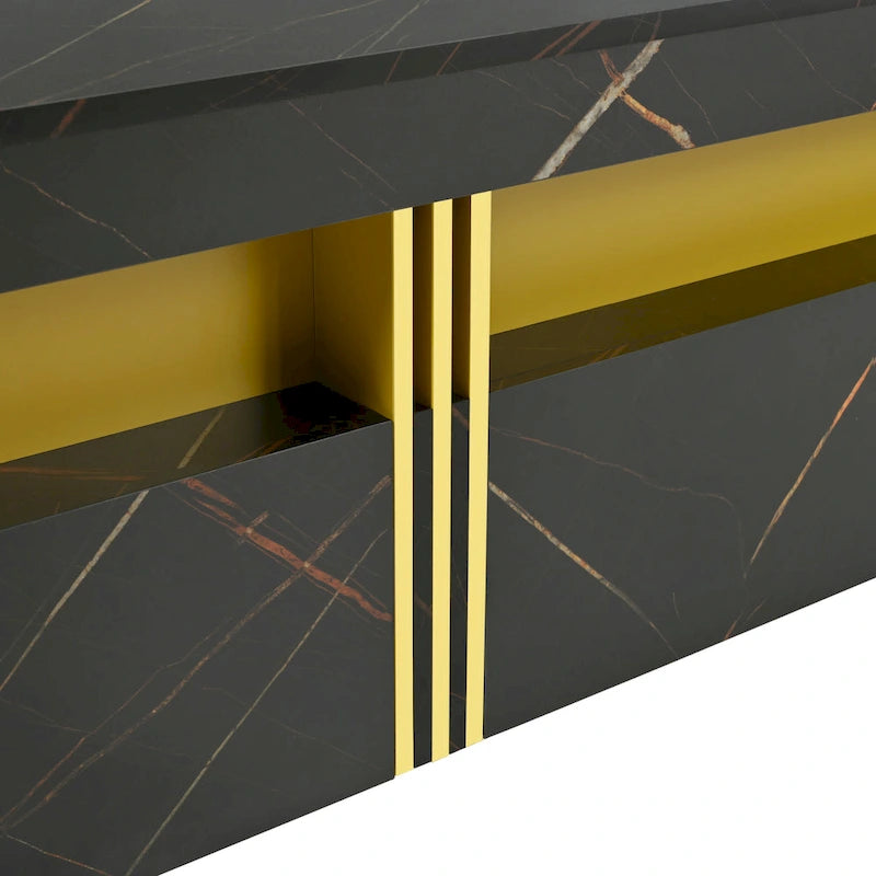 Table basse carrée moderne de 110 cm avec 4 tiroirs pour salon