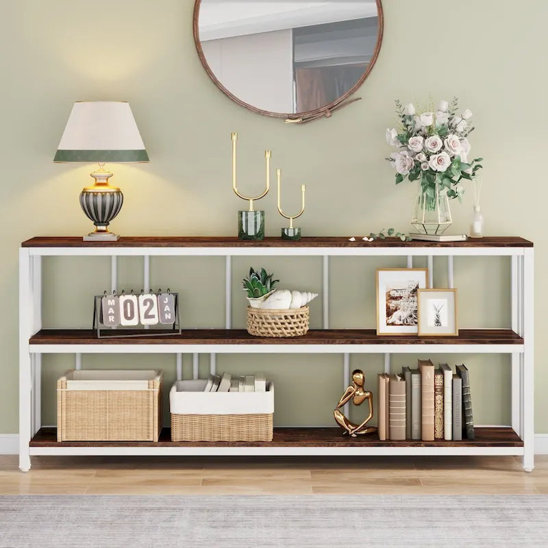 3 Tiers Console Sofa Table, 70 Entryway Hallway Table for Living Room