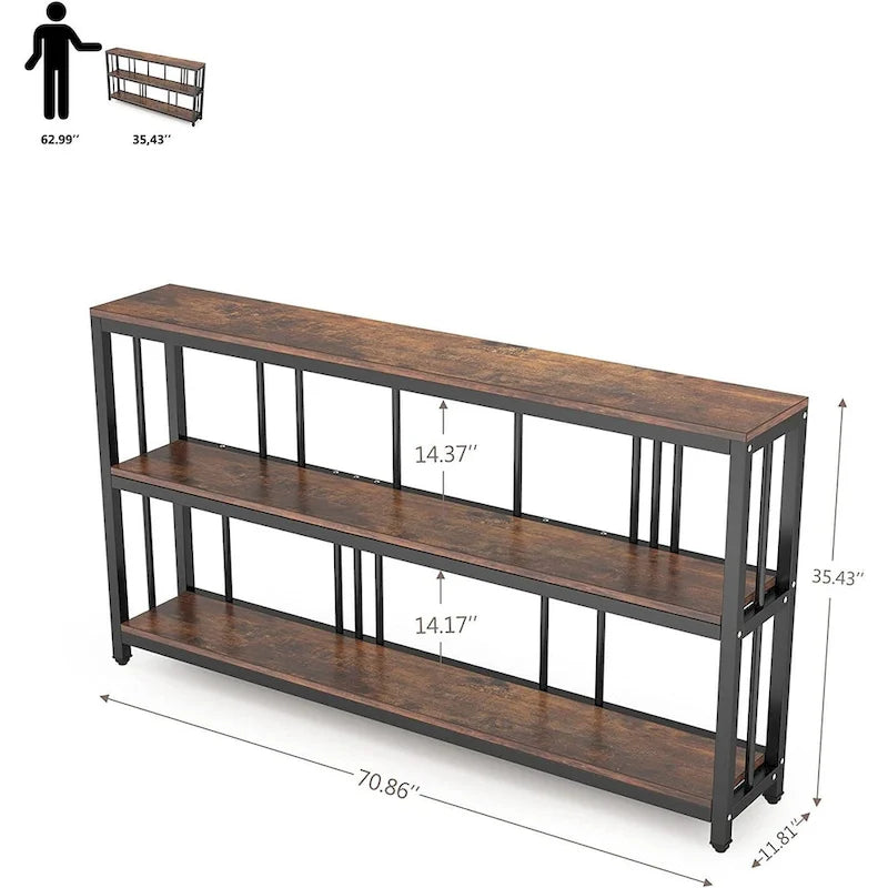 3 Tiers Console Sofa Table, 70 Entryway Hallway Table for Living Room