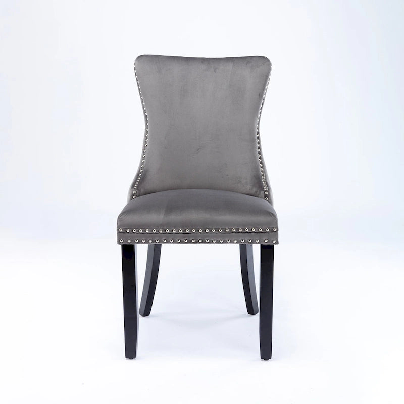Chaise de salle à manger tapissée à dossier en ailes