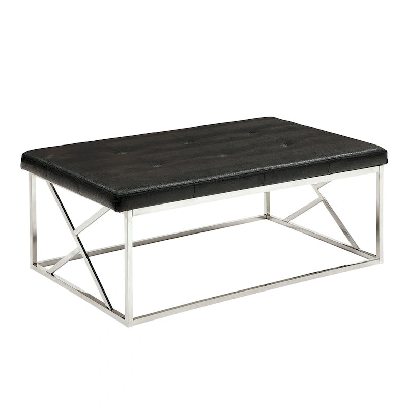 Nara Modern Faux Leather Tufted Accent Bench by Furniture of America