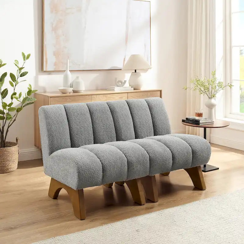 Modern Armless Accent Chair - Sectional Loveseat Sofa