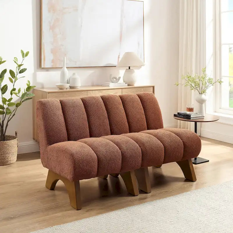 Modern Armless Accent Chair - Sectional Loveseat Sofa