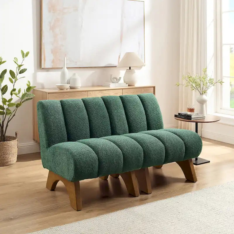 Modern Armless Accent Chair - Sectional Loveseat Sofa