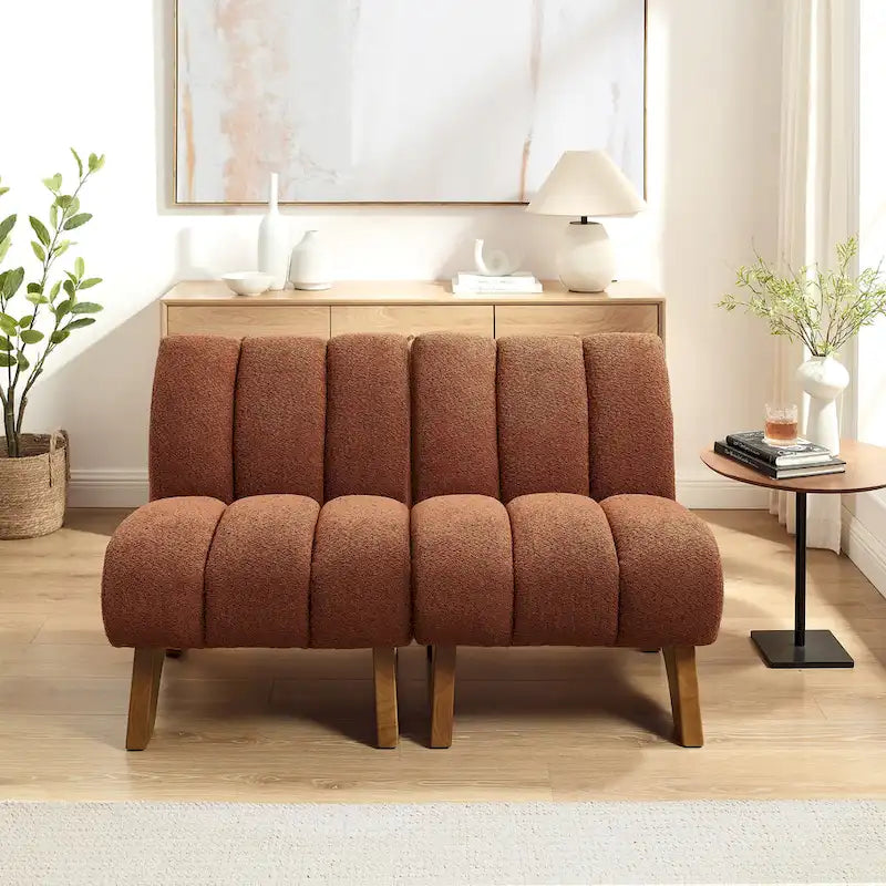 Modern Armless Accent Chair - Sectional Loveseat Sofa