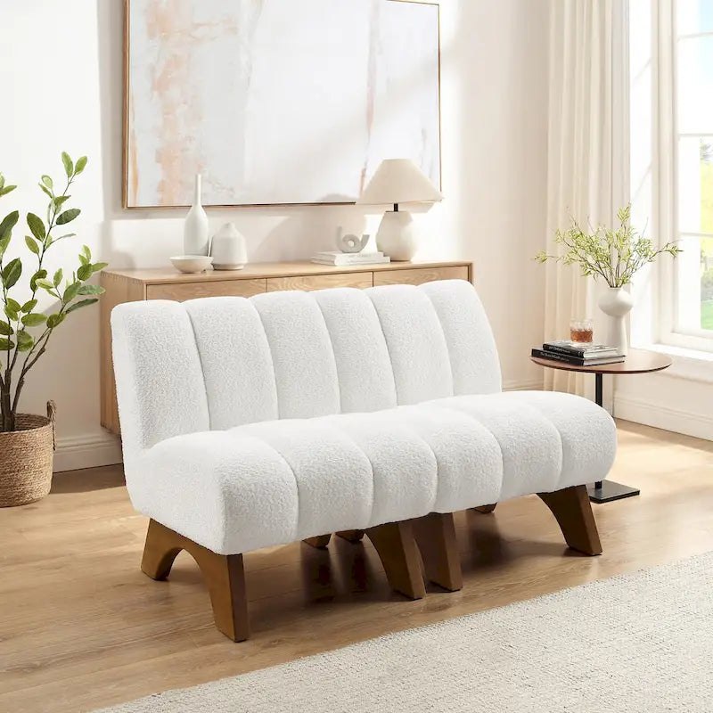 Modern Armless Accent Chair - Sectional Loveseat Sofa
