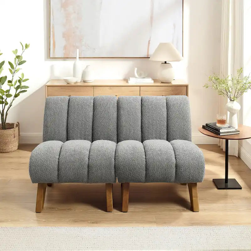 Fauteuil d'appoint moderne sans accoudoirs - Canapé Loveseat