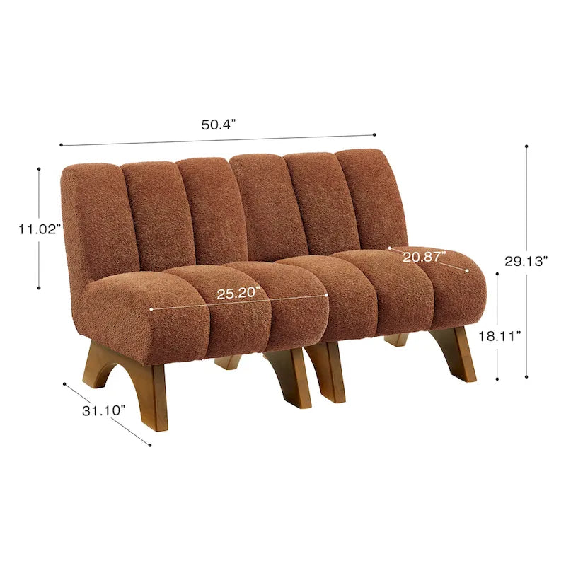 Fauteuil d'appoint moderne sans accoudoirs - Canapé Loveseat