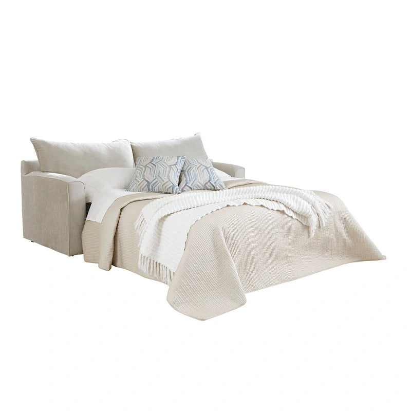 Canapé-lit gris avec matelas en mousse à mémoire de forme au gel