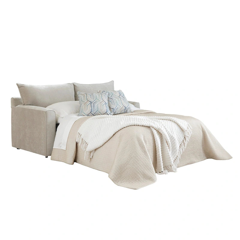 Canapé-lit gris avec matelas en mousse à mémoire de forme au gel