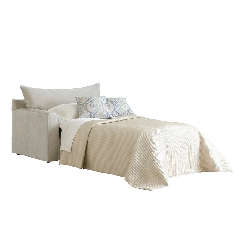 Canapé-lit gris avec matelas en mousse à mémoire de forme au gel
