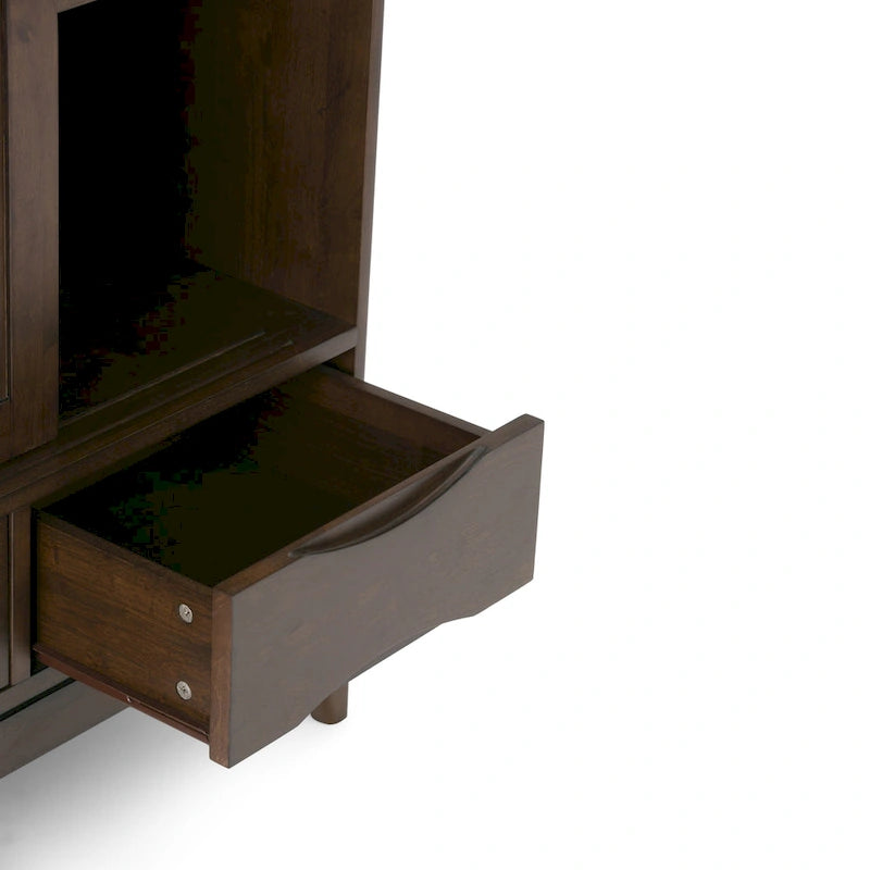 WYNDENHALL Pearson SOLID HARDWOOD 48 inch Wide Mid Century Modern Medium Storage Cabinet - 48w x 17d x 42 h