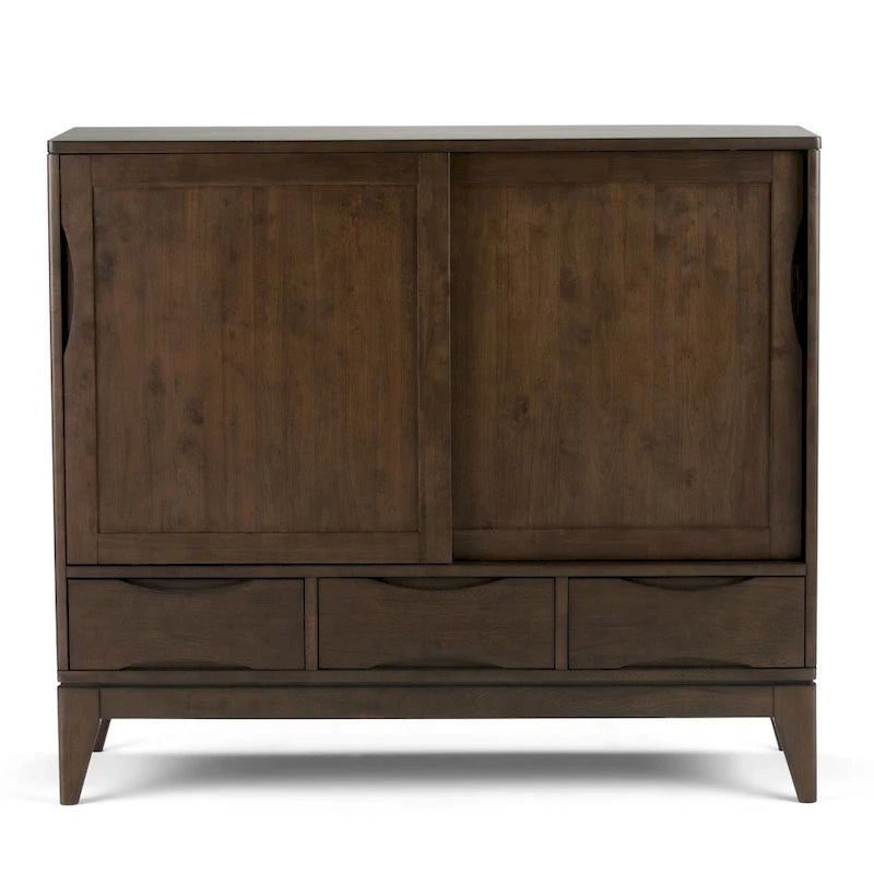 WYNDENHALL Pearson SOLID HARDWOOD 48 inch Wide Mid Century Modern Medium Storage Cabinet - 48w x 17d x 42 h