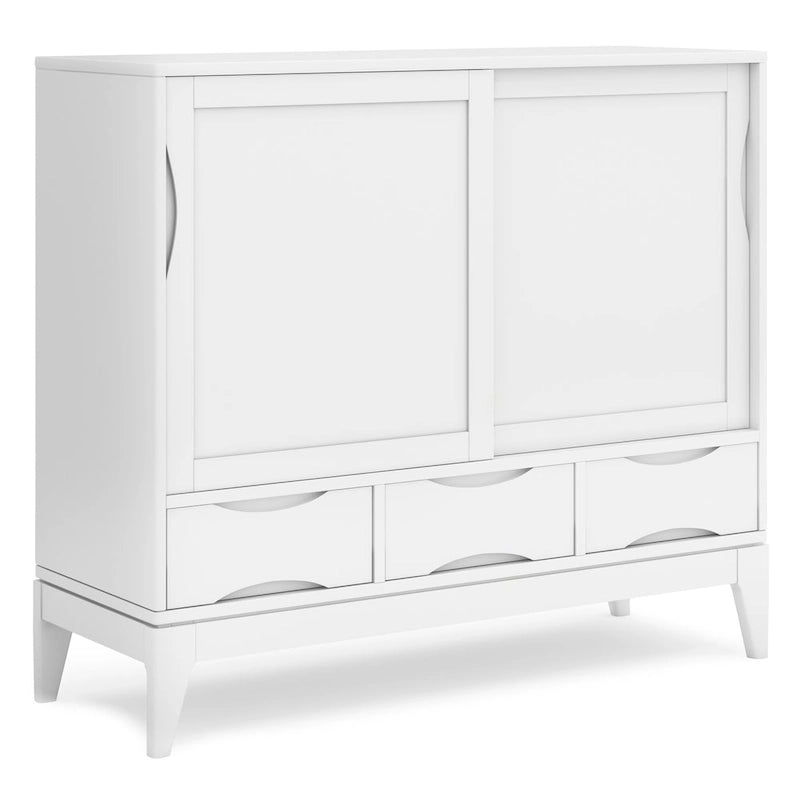 WYNDENHALL Pearson SOLID HARDWOOD 48 inch Wide Mid Century Modern Medium Storage Cabinet - 48w x 17d x 42 h