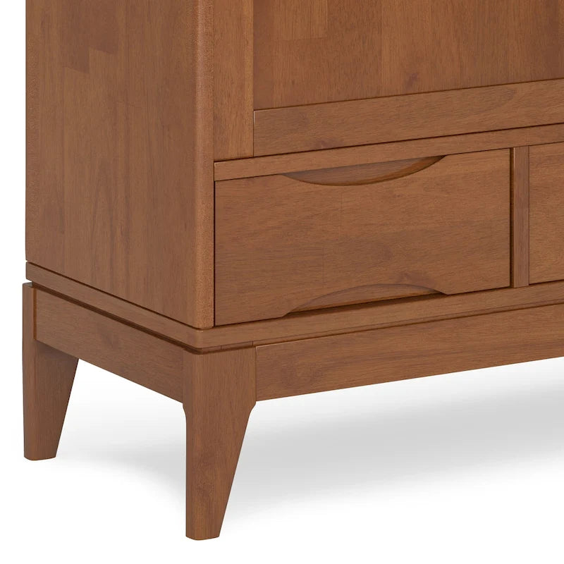 WYNDENHALL Pearson SOLID HARDWOOD 48 inch Wide Mid Century Modern Medium Storage Cabinet - 48w x 17d x 42 h