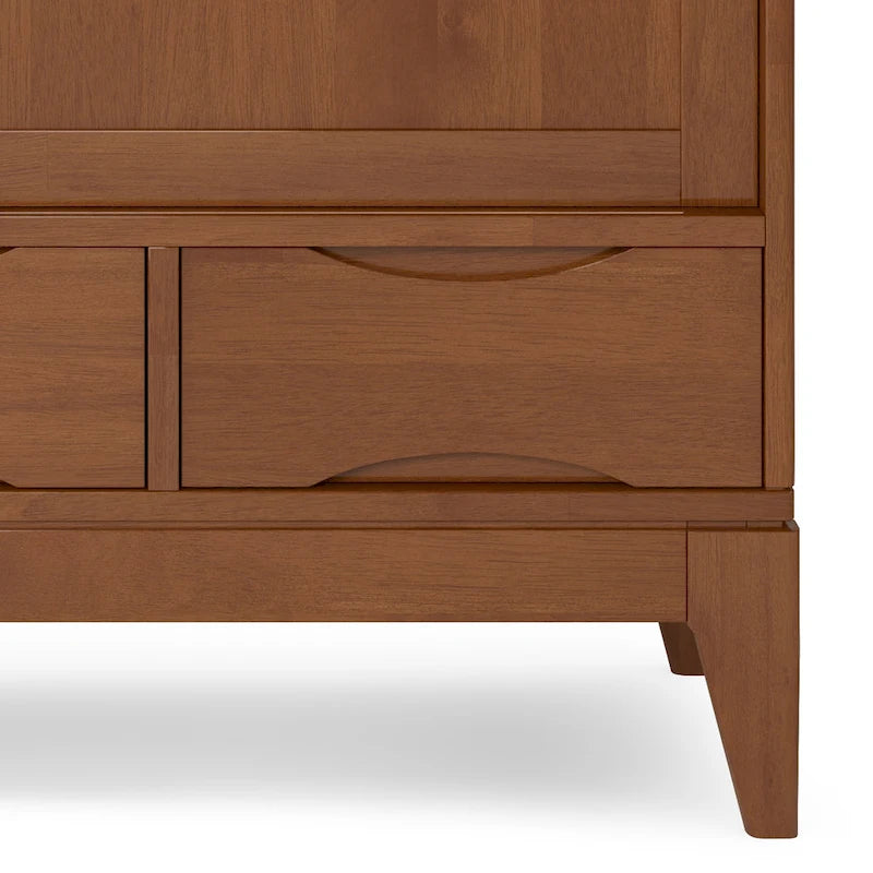 WYNDENHALL Pearson SOLID HARDWOOD 48 inch Wide Mid Century Modern Medium Storage Cabinet - 48w x 17d x 42 h