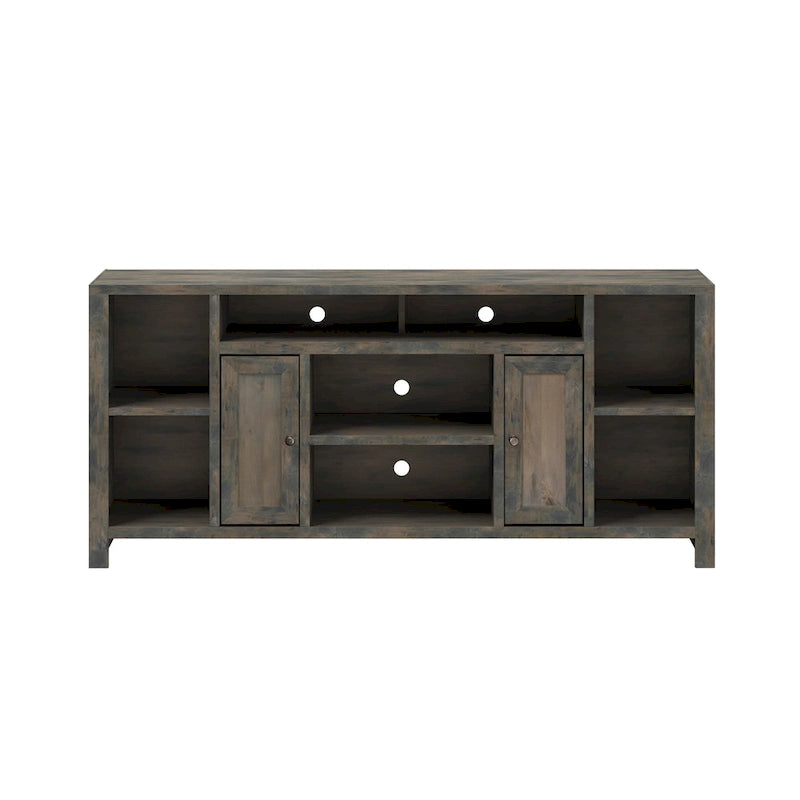 74 Inch TV Stand Console, Barnwood Finish, No Assembly Required