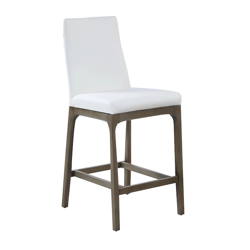 Modern Counter Stool with Solid Wood Base