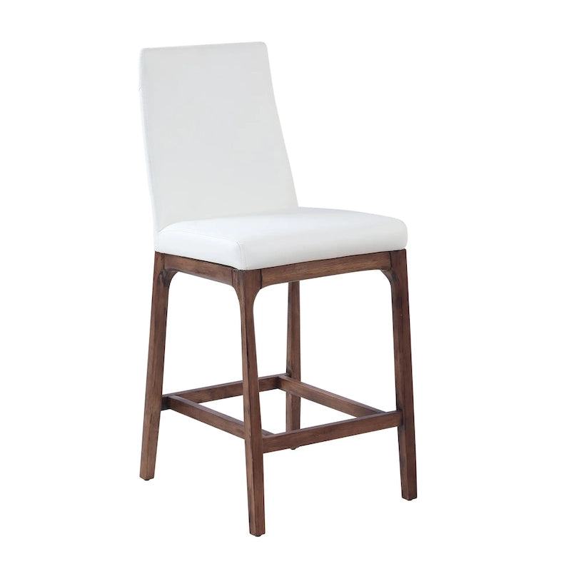 Modern Counter Stool with Solid Wood Base