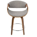 Carson Carrington Sauda 24 Fixed-Height Counter Stools with Bent Wood Legs & Round Footrest (Set of 2)