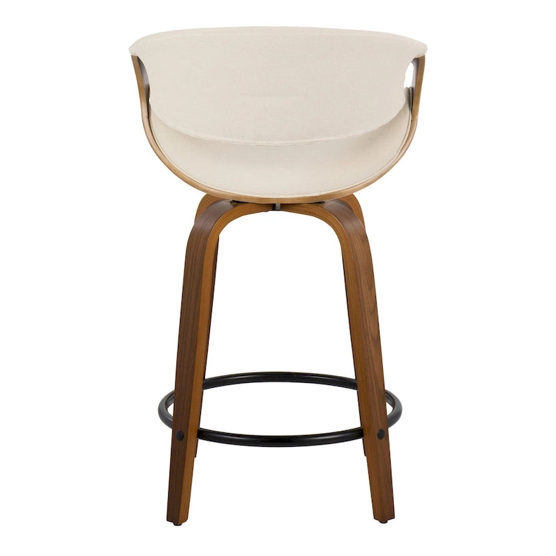 Carson Carrington Sauda 24 Fixed-Height Counter Stools with Bent Wood Legs & Round Footrest (Set of 2)