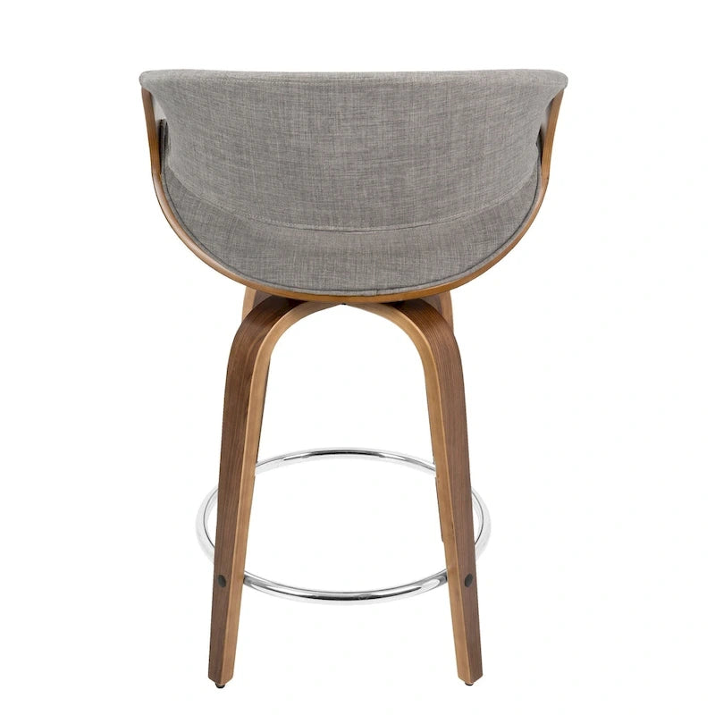 Carson Carrington Sauda 24 Fixed-Height Counter Stools with Bent Wood Legs & Round Footrest (Set of 2)