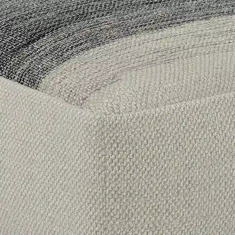 Pouf carré tressé en PET recyclé gris et blanc