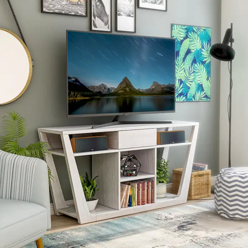 Dionte Modern 60-inch 6-Shelf 1-Drawer TV Console by Furniture of America