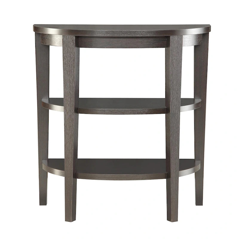 Half-Circle Console Table with 3-Tier Shelves