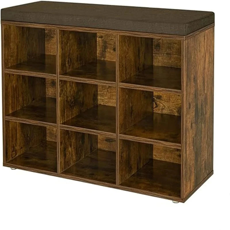 Shoe Storage Bench with 9 Cubbies - 11.8D x 31.5W x 18.9H