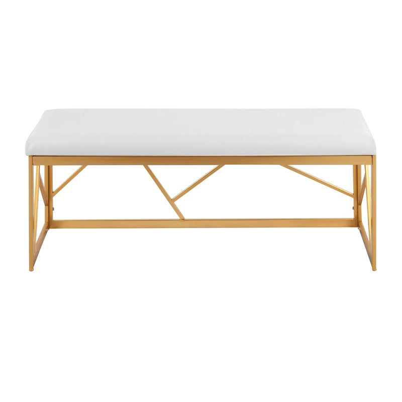 Banc rembourré en métal glamour